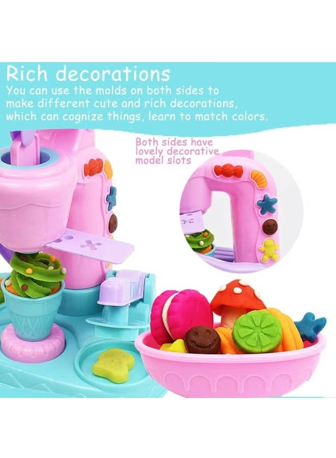 Fun colored clay ice cream machine, Color dough for kids play toys with 12 cans dough, Wonderful toy ice cream clay machine, Colored clay DIY dessert making toy set, children's educational toys, plasticine mold tool set - Image 5