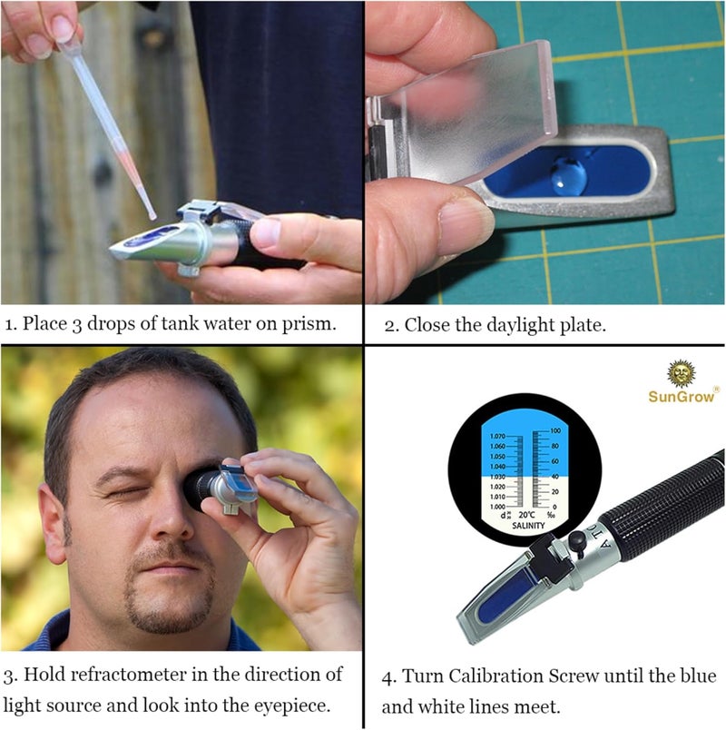 SunGrow Measure Salinity of Water with Aquarium Refractometer, Remarkable Accuracy, Easy Reading - Image 5