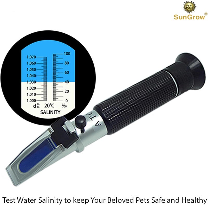 SunGrow Measure Salinity of Water with Aquarium Refractometer, Remarkable Accuracy, Easy Reading - Image 3