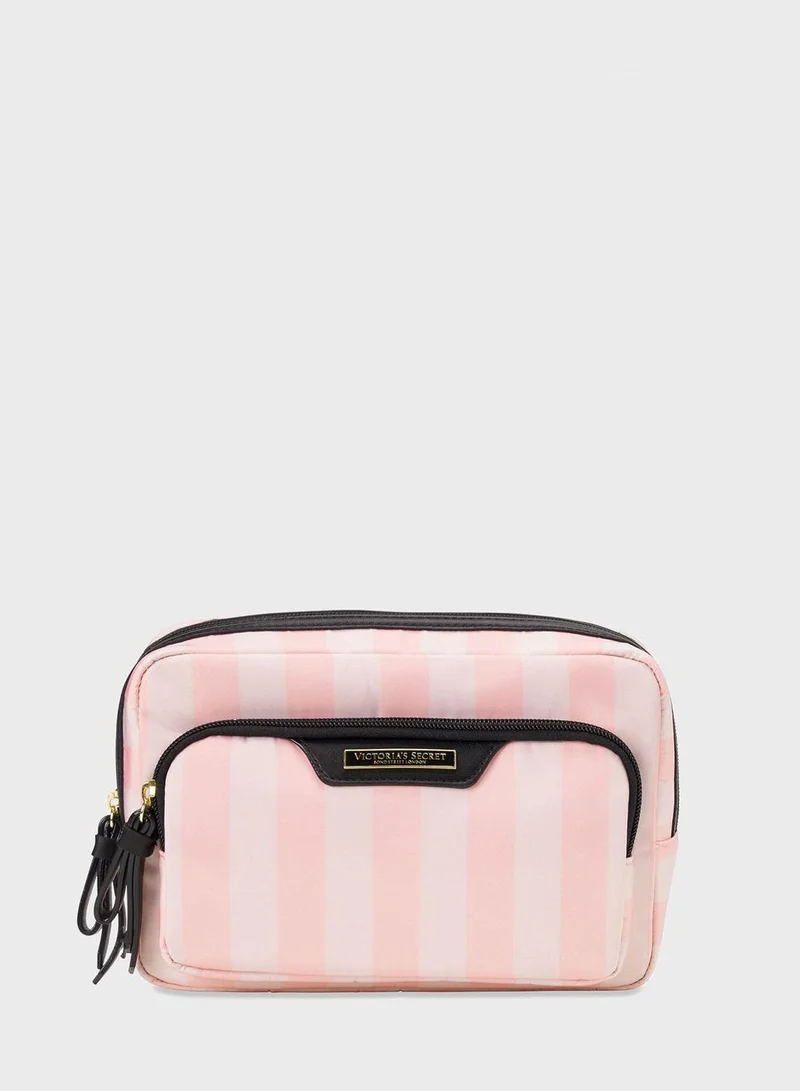 Victoria's Secret Stripe Large Cosmetic Bag