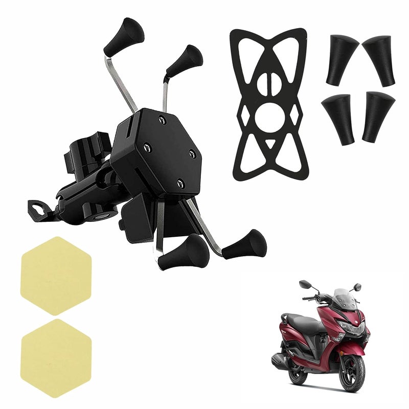 Asryd X-Grip Latest Verson Phone Holder with Mobile USB Charging Port for Suzuki Burgman Street 125 (1 PCs, 5V-2A Black) - Image 1