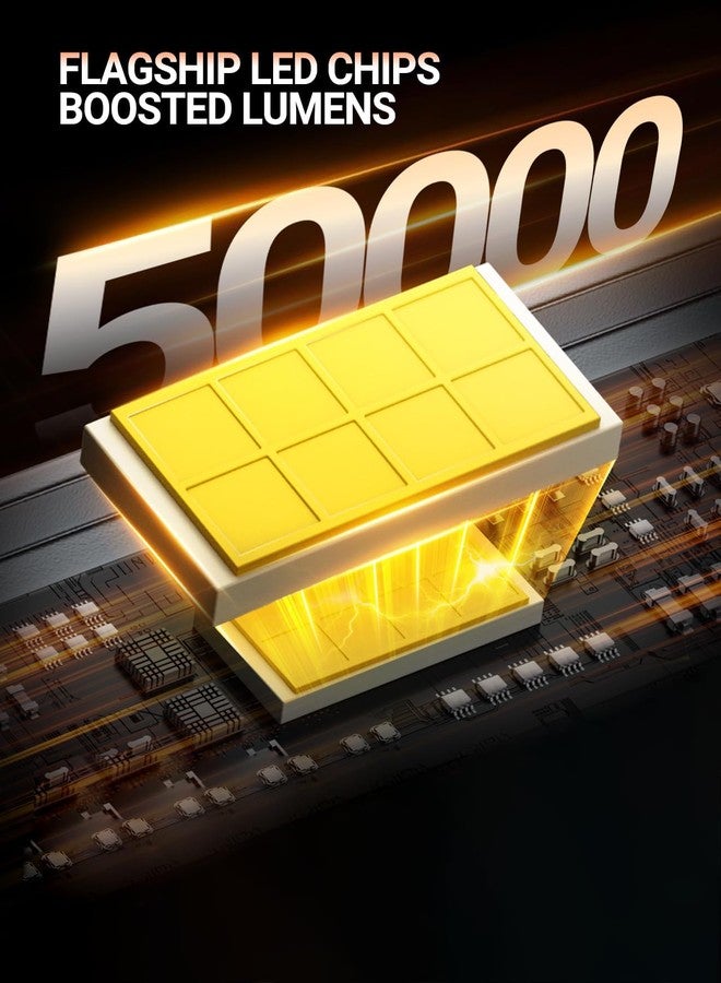 SEALIGHT مصابيح SEALIGHT H4/9003، 50,000LM مصباح قيادة فائق السطوع H4، 6500K أبيض 9003 بديل لمصابيح الضباب، جاهز Canbus تركيب مباشر، توصيل وتشغيل، عبوة من 2 - Image 5