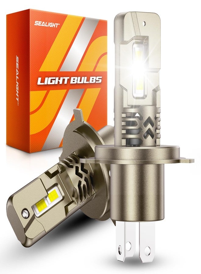 SEALIGHT مصابيح SEALIGHT H4/9003، 50,000LM مصباح قيادة فائق السطوع H4، 6500K أبيض 9003 بديل لمصابيح الضباب، جاهز Canbus تركيب مباشر، توصيل وتشغيل، عبوة من 2 - Image 1