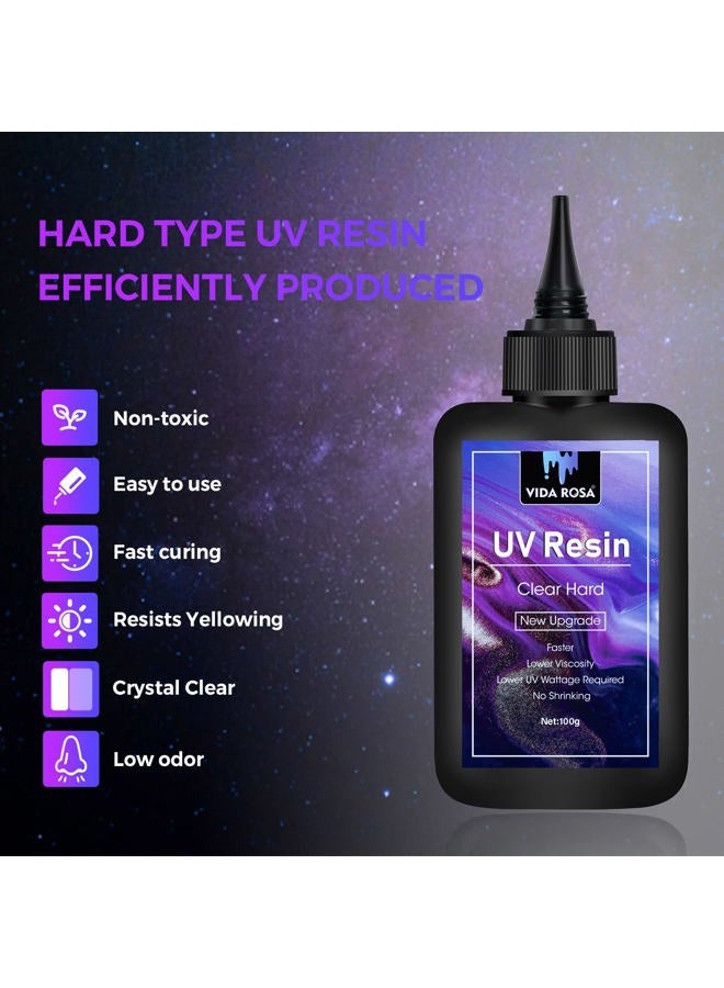 VidaRosa VIDA ROSA 200g UV Resin Kit with Upgraded UV Light 24W,Silicone Stir Rod, Measuring Cup and Silicone Pad-Ultraviolet Epoxy Resin Hard,UV Resin Starter Jewelry Making Kit for Craft Beginner - Image 4