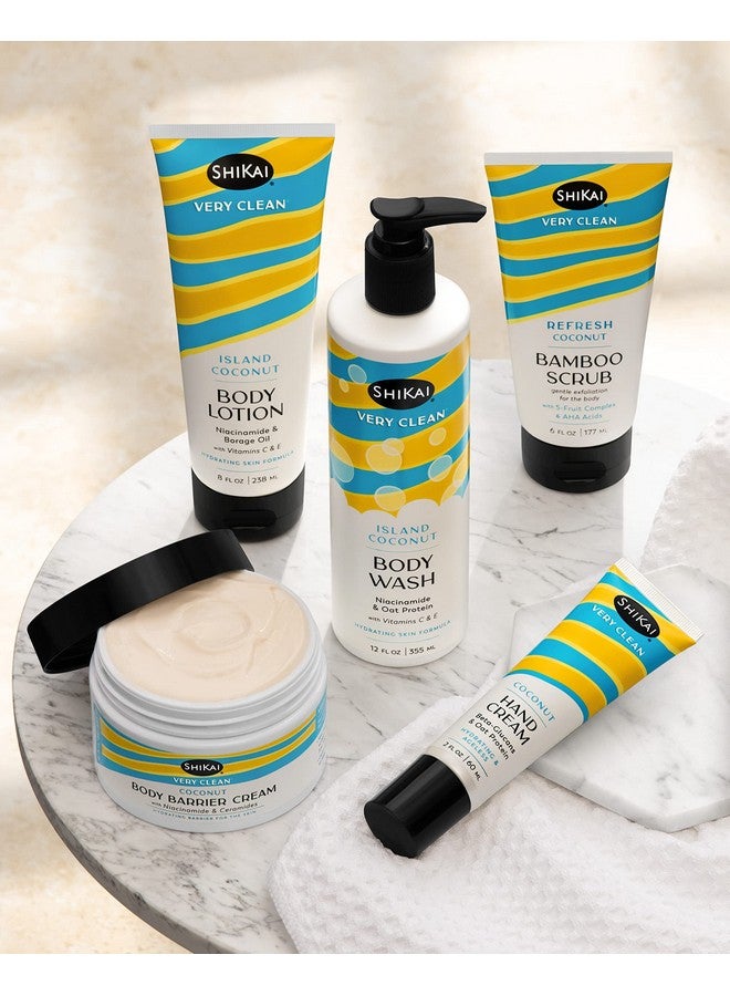 شيكاي لوشن الجسم النظيف جدًا (جوز الهند الجزيرة 8 أونصة) مرطب للبشرة الجافة مع زيت لسان الثور النياسيناميد وفيتامين C وE - Image 4