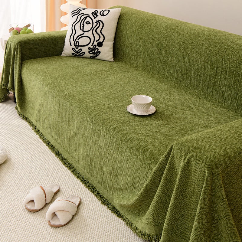 Herringbone Pattern Sofa Towel Cover Cloth Sofa Cushion Four Seasons Universal High-End Sense Full Cover Universal Cover Cover Blanket - Image 2