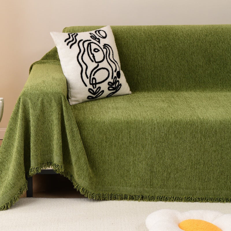 Herringbone Pattern Sofa Towel Cover Cloth Sofa Cushion Four Seasons Universal High-End Sense Full Cover Universal Cover Cover Blanket - Image 4