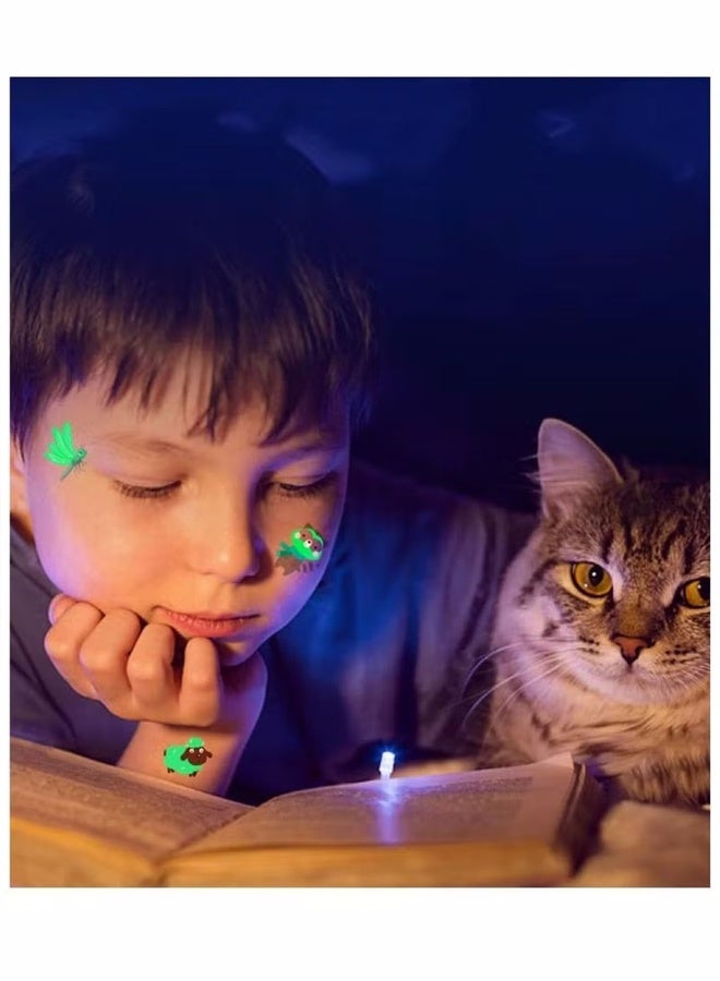 10 Sheets Cat Glow Temporary Tattoos for Kids Waterproof Luminous Tattoo Sticker Glow Mixed Style Cartoon Tattoo Waterproof Fake Tattoo Stickers Party Supplies Gifts for Boys and Girls - Image 2