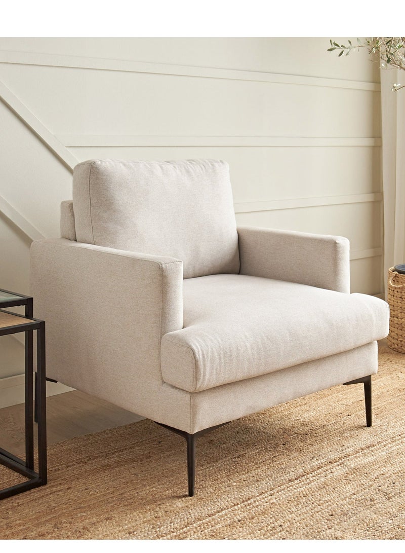 House One Chair|Swedish Wood and Linen 88x85x90 cm- Beige - Image 5