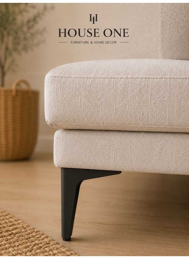 House One Chair|Swedish Wood and Linen 88x85x90 cm- Beige - Image 4