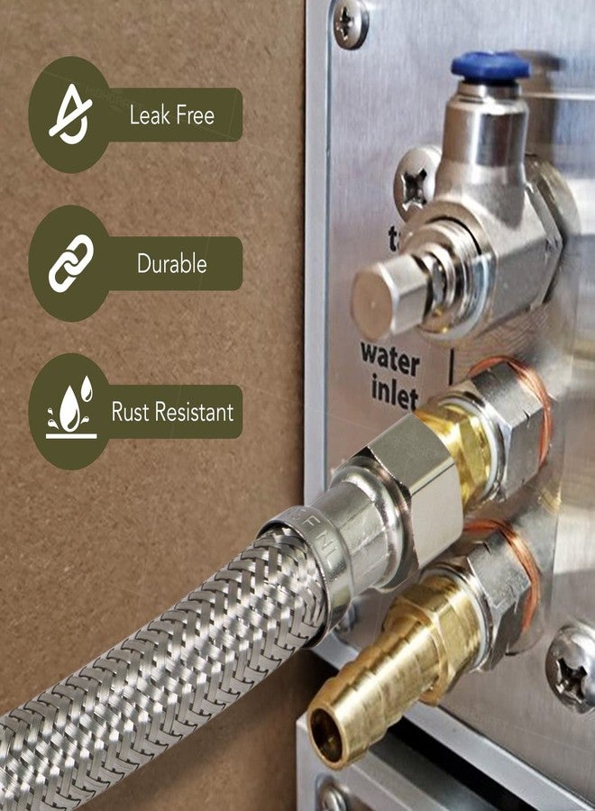 HIGHCRAFT Long Stainless Steel No Lead Braided Flexible Supply Line with 3/8" MIP and 3/8" FIP Compression Connections, 12" - Image 4