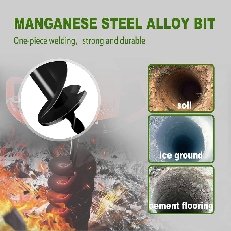 Longrun Earth Auger Drill Bit for Garden Fence Post, 3" x 31.5" Auger Post Hole Digger, 0.79”(20mm) Inner Shaft Franch Bit for Planting Trees and Bedding, Bulbs, Seedlings, Gardening, Large Fencing - Image 5