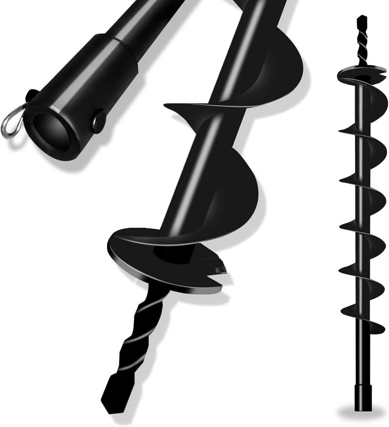 Longrun Earth Auger Drill Bit for Garden Fence Post, 3" x 31.5" Auger Post Hole Digger, 0.79”(20mm) Inner Shaft Franch Bit for Planting Trees and Bedding, Bulbs, Seedlings, Gardening, Large Fencing - Image 1