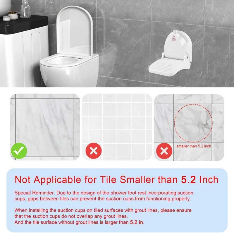 CLIO Foldable Shower Foot Rest with Suction Cup for Shaving Legs，Anti-Slip Shower Pedal with No Drilling Suction Cup for Pregnant Woman u0026 Back Pain Sufferers- Reduce Body Strain u0026 Bending Over - Image 3