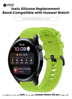 INEIX Silicone Replacement Strap For Huawei Watch 3/3 Pro - Flouresent Green  - Image 1