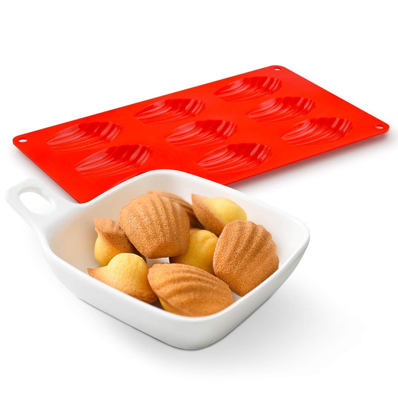 CAKETIME Silicone Madeleine Pans - 9 Cups Madeleine Mold for Small Cake, Chocolate, Cookies Pack of 2 - Image 4