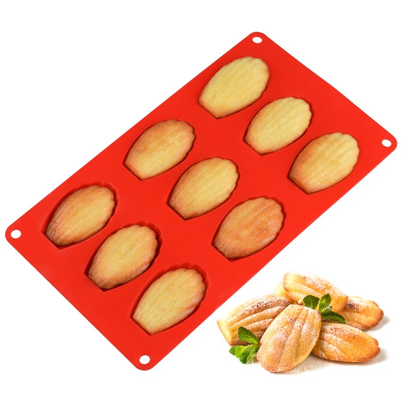 CAKETIME Silicone Madeleine Pans - 9 Cups Madeleine Mold for Small Cake, Chocolate, Cookies Pack of 2 - Image 2