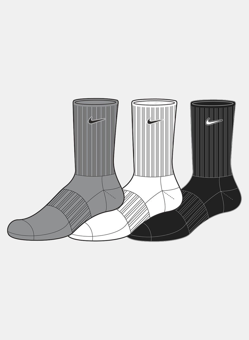 Nike Unisex Nike Value Cotton Cushioned Crew Socks – 3-Pack - Image 2