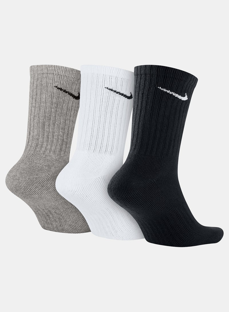 Nike Unisex Nike Value Cotton Cushioned Crew Socks – 3-Pack - Image 1