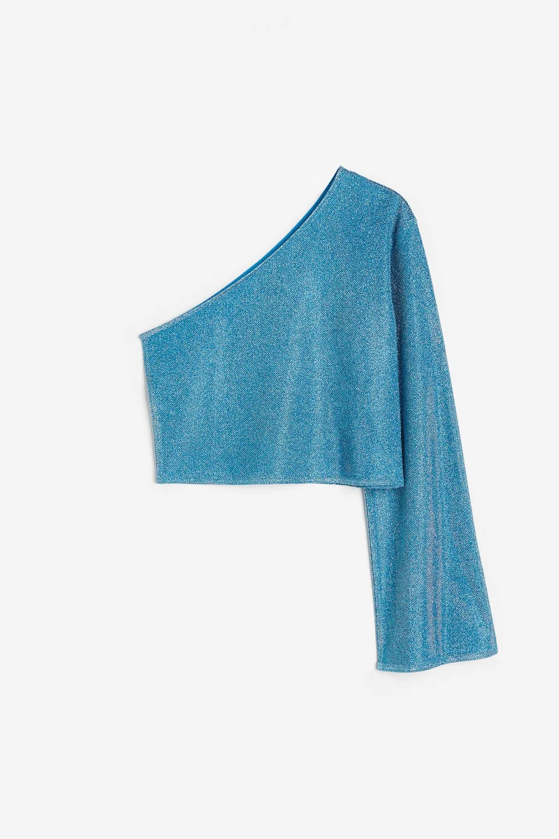 H&M Glittery one-shoulder top
