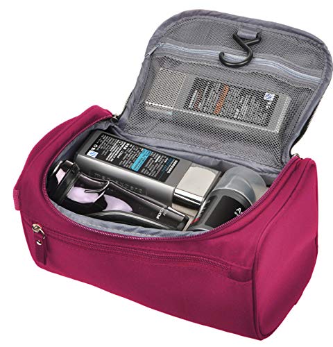Vercord Mens Toiletry Bag Wash Travel Small Shaving Dop Kit Shower Bathroom Ditty Hygiene Bag Burgundy - Image 3