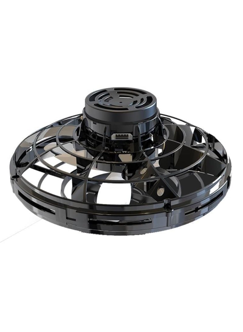 ألعاب فلاينج سبينر، طائرة بدون طيار صغيرة يتم التحكم فيها يدويًا، سبينر فيدجيت بوميرانج بإضاءة RGB، طائرة بدون طيار تدور 360 درجة، ألعاب الفضاء الطائر هدية للأطفال البالغين في الهواء الطلق في الداخل (أسود) - Image 1