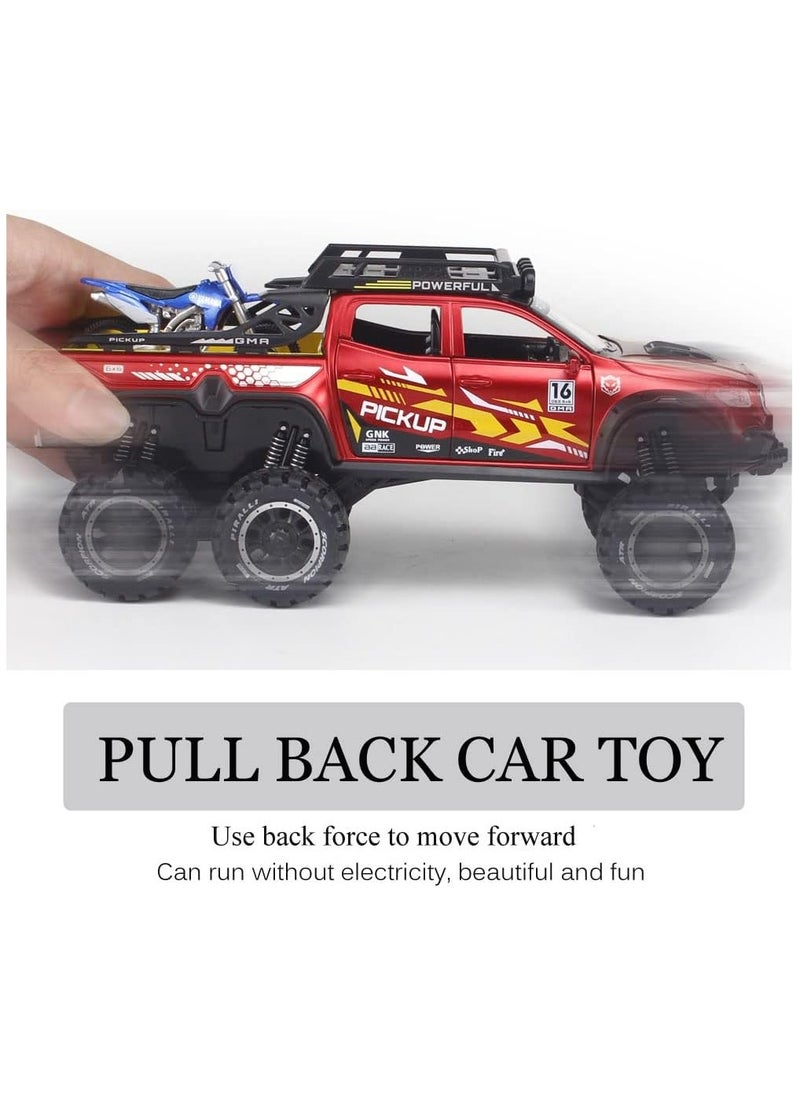 1/24 metal pickup toy truck,car for boys over 3 years old toys,six wheel alloy die casting pull back car toy (Green)  - Image 4