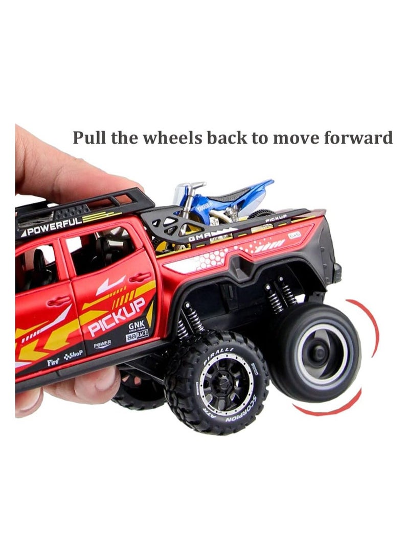 1/24 metal pickup toy truck,car for boys over 3 years old toys,six wheel alloy die casting pull back car toy (Green)  - Image 5