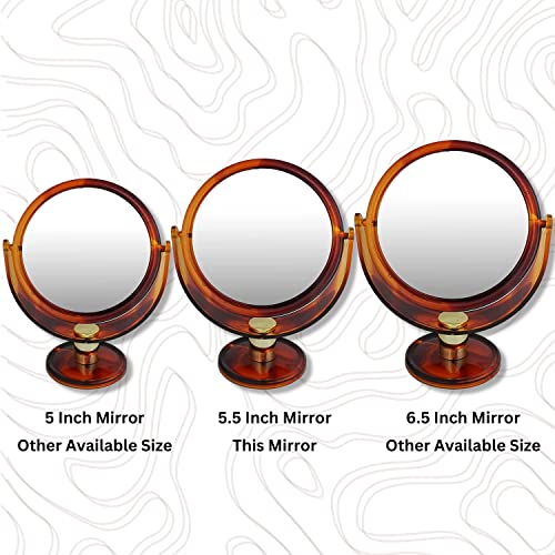 Scarlet Line Round Double Sided Magnifying Makeup Mirror for Men n Women, Medium Size Standing Vanity Dressing Mirror with Stand_Shell_5.5 Inch - Image 4