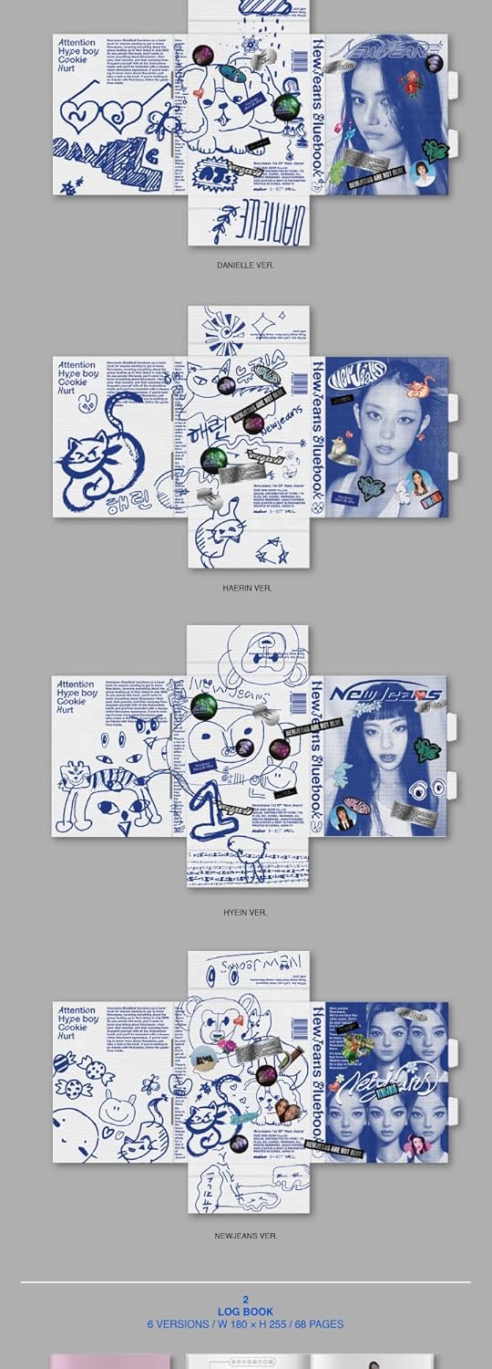 dreamus ألبوم DREAMUS NewJeans الجديد 1st EP نسخة Bluebook CDMini ملصق على العبوة دفتر ملاحظات كتاب صور دليلك كتاب بطاقة الهوية حزمة ملصقات بطاقة الصور تتبع مختوم نسخة HANNI - Image 2