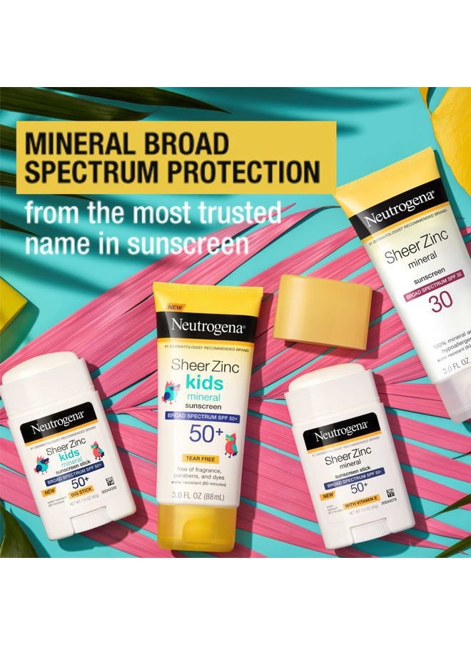 Neutrogena - Sheer Zinc Oxide Dry-Touch Mineral Face Sunscreen Lotion with Broad Spectrum SPF 50, Oil-Free, Non-Comedogenic & Non-Greasy, Hypoallergenic, 2 fl. oz - Image 1