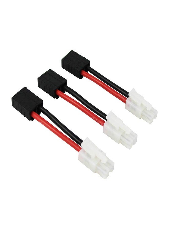 OliYin 3pcs Compatible with TRX Female to Plug for Tamiya Male Connector Adapter Cable 14awg 5cm 1.96in for NiCd NiMH Dynamite(Pack of 3) - Image 1