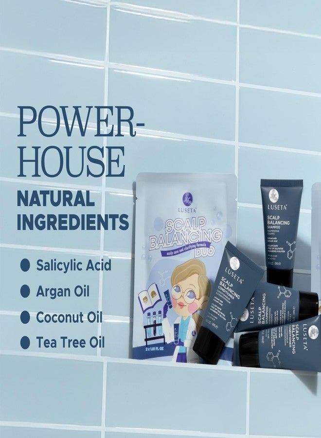 L LUSETA Luseta Scalp-Balancing Shampoo and Conditioner Set for Women, Reducing Build-up with Salicylic Acid, Anti-Dandruff Shampoo for Men, Clarifying Shampoo for Refreshing, pH-Balanced, 2 x 1.01 Fl Oz - Image 2