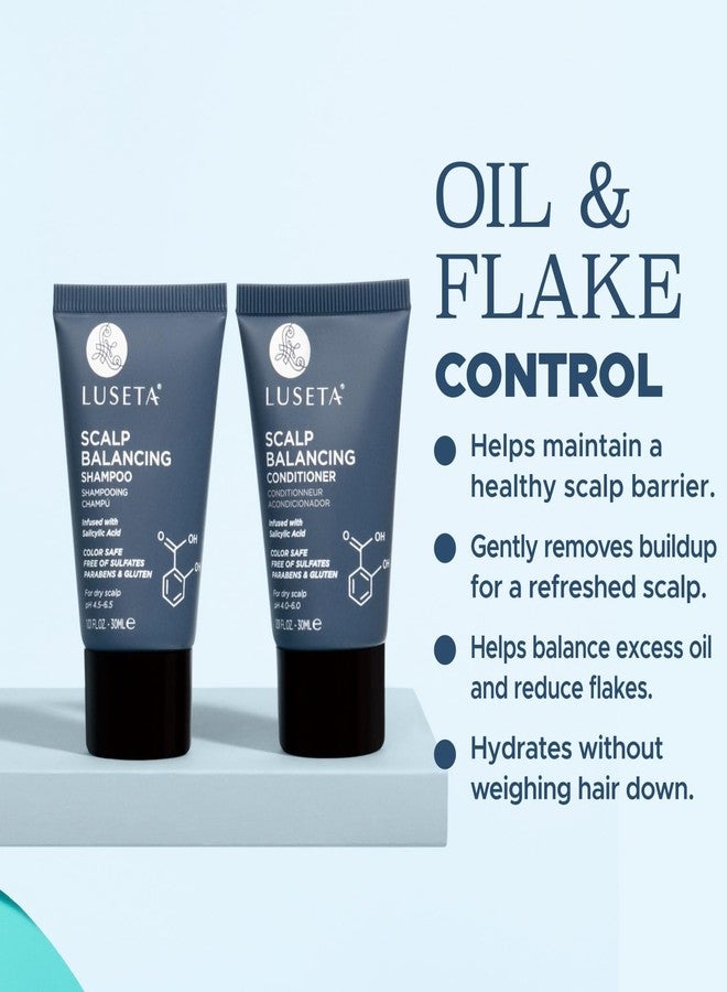 L LUSETA Luseta Scalp-Balancing Shampoo and Conditioner Set for Women, Reducing Build-up with Salicylic Acid, Anti-Dandruff Shampoo for Men, Clarifying Shampoo for Refreshing, pH-Balanced, 2 x 1.01 Fl Oz - Image 3