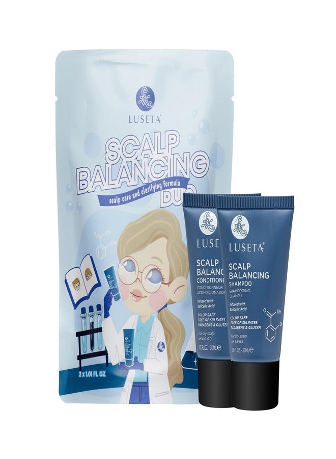 L LUSETA Luseta Scalp-Balancing Shampoo and Conditioner Set for Women, Reducing Build-up with Salicylic Acid, Anti-Dandruff Shampoo for Men, Clarifying Shampoo for Refreshing, pH-Balanced, 2 x 1.01 Fl Oz - Image 1