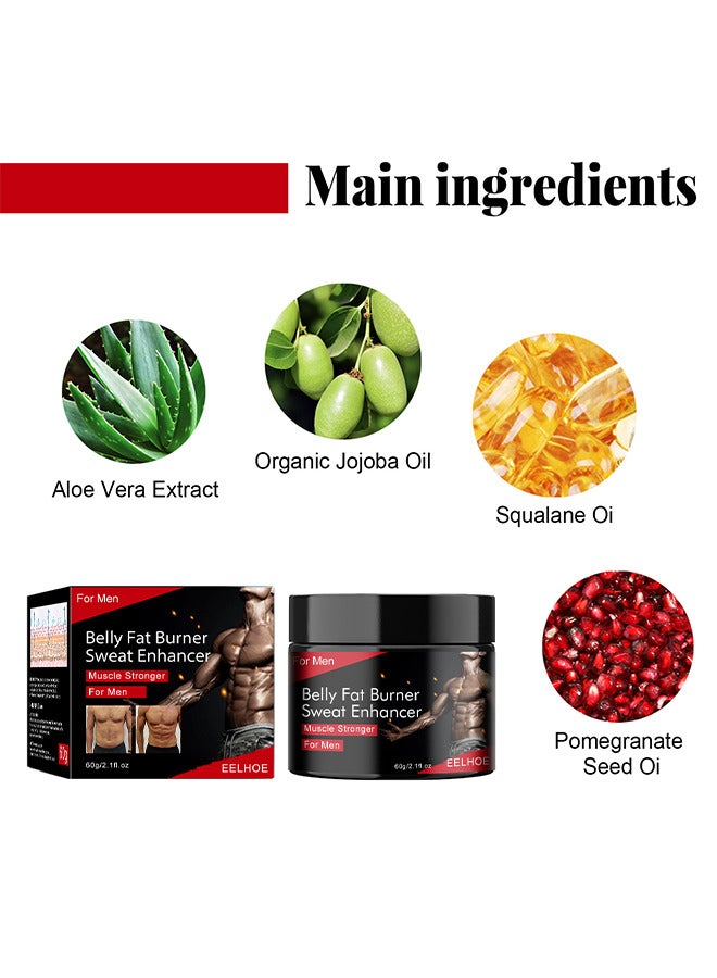 EELHOE Hot Cream For Belly, Waist, And Buttocks-Slimming And Fat Burning Cream For Men - Moisturizing, Firming, Cellulite Reduction, And Weight Loss Solution 60g - Image 3