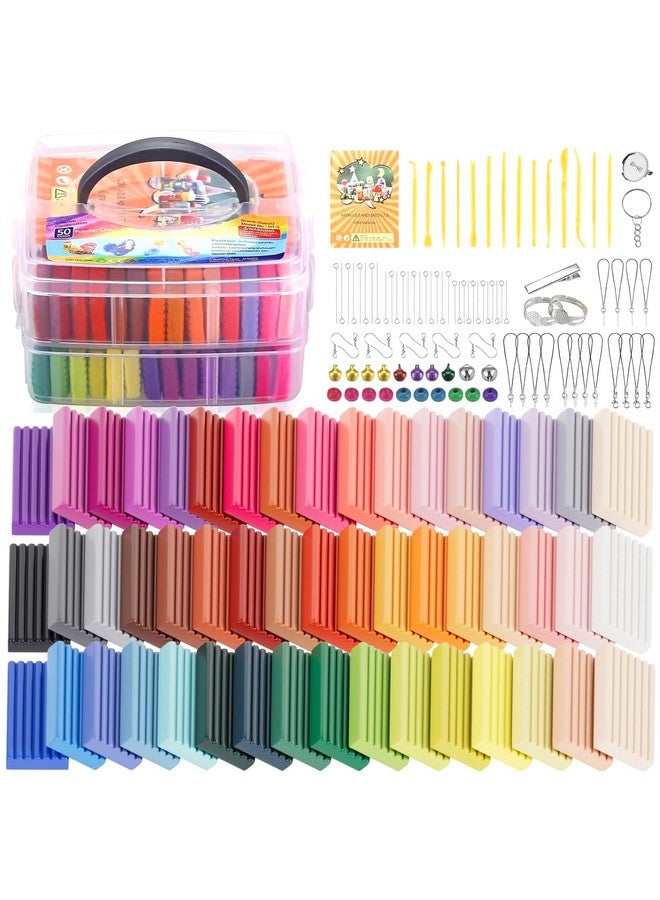 CiaraQ Polymer Clay Starter Kit, Oven Bake Modeling Clay With Sculpting Tools, 50 Colors, 2.8 Lb - Image 1