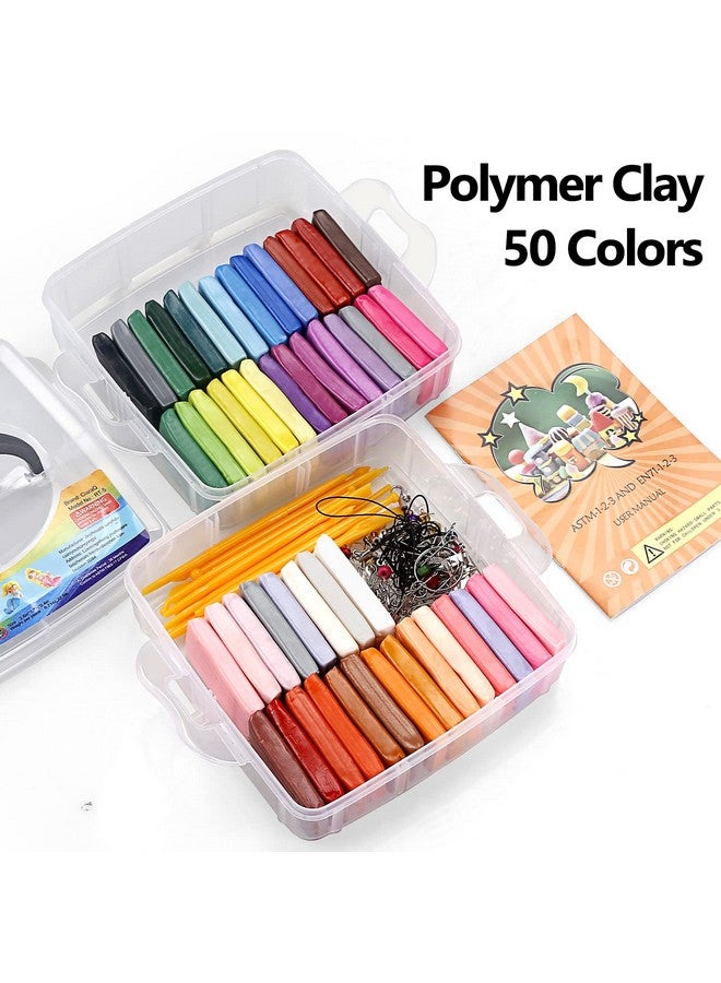 CiaraQ Polymer Clay Starter Kit, Oven Bake Modeling Clay With Sculpting Tools, 50 Colors, 2.8 Lb - Image 4