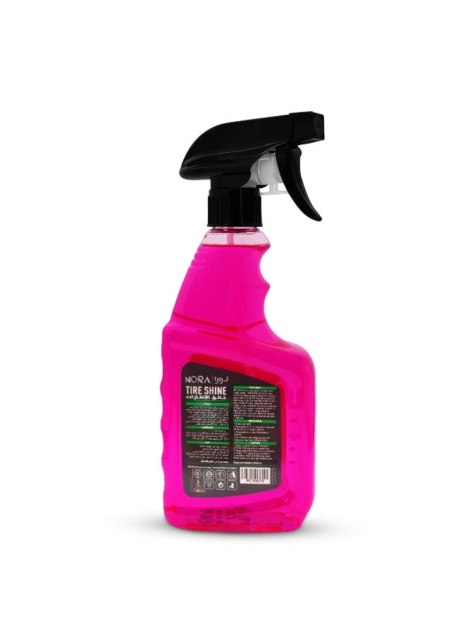 NORA N-254 Tire Shine Spray, Wet-Black High Gloss Finish, Long-Lasting Protection Up to Two Weeks, Conditions, Preserves & Restores Tire's Deep Black Color, Easy 500ml Spray - Image 2