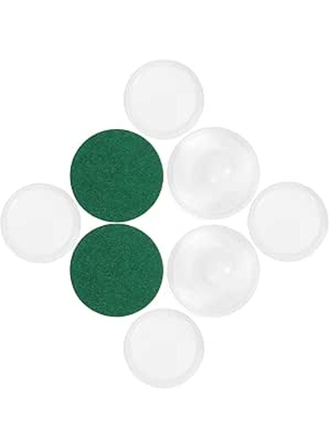 White Plastic Air Hockey Pusher Set with 60mm Pushers 51mm Balls and Fleece Pads Replacement Accessories - Image 1