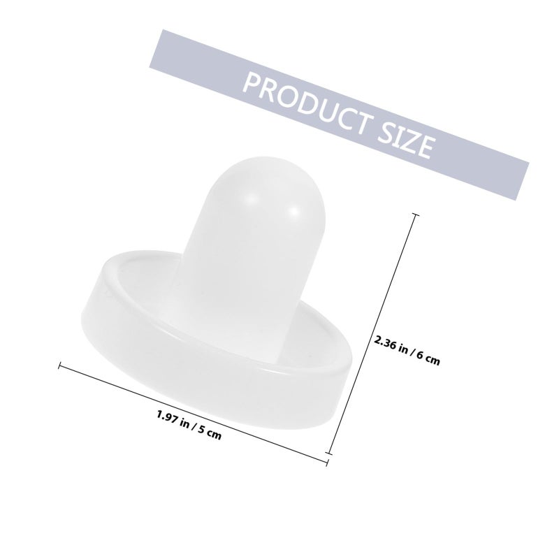 White Plastic Air Hockey Pusher Set with 60mm Pushers 51mm Balls and Fleece Pads Replacement Accessories - Image 3