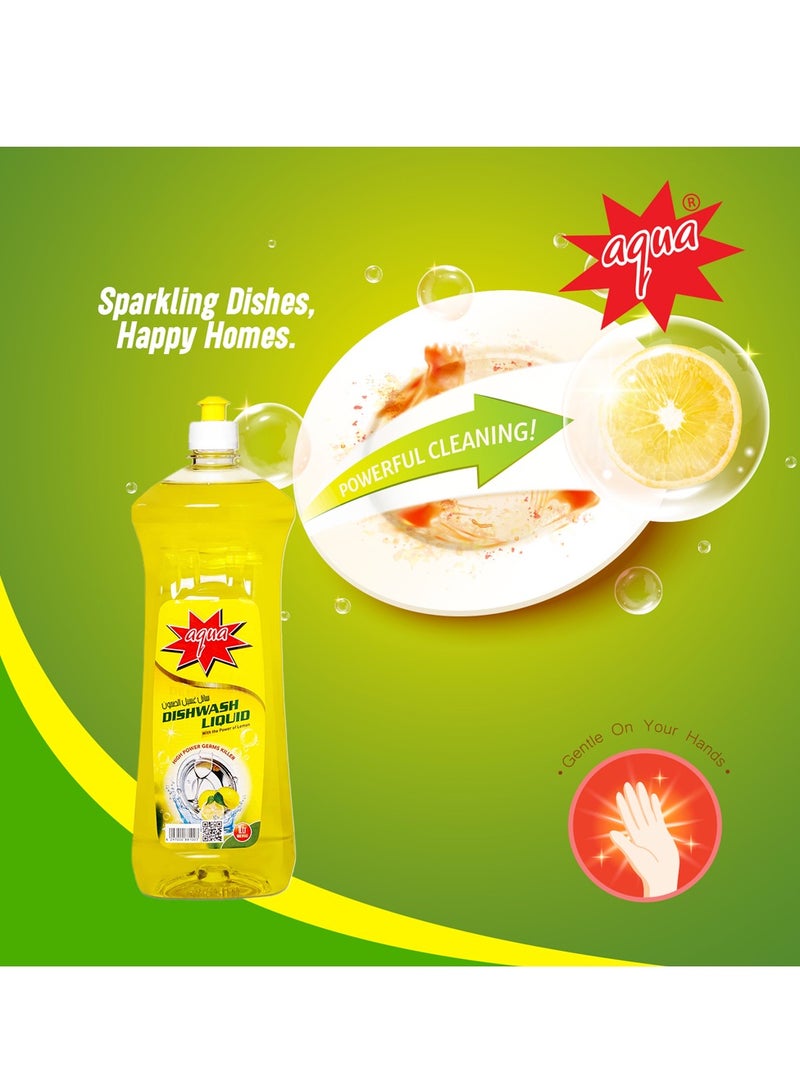أكوا سائل غسيل الأطباق أكوا بالليمون 1 لتر - Image 3