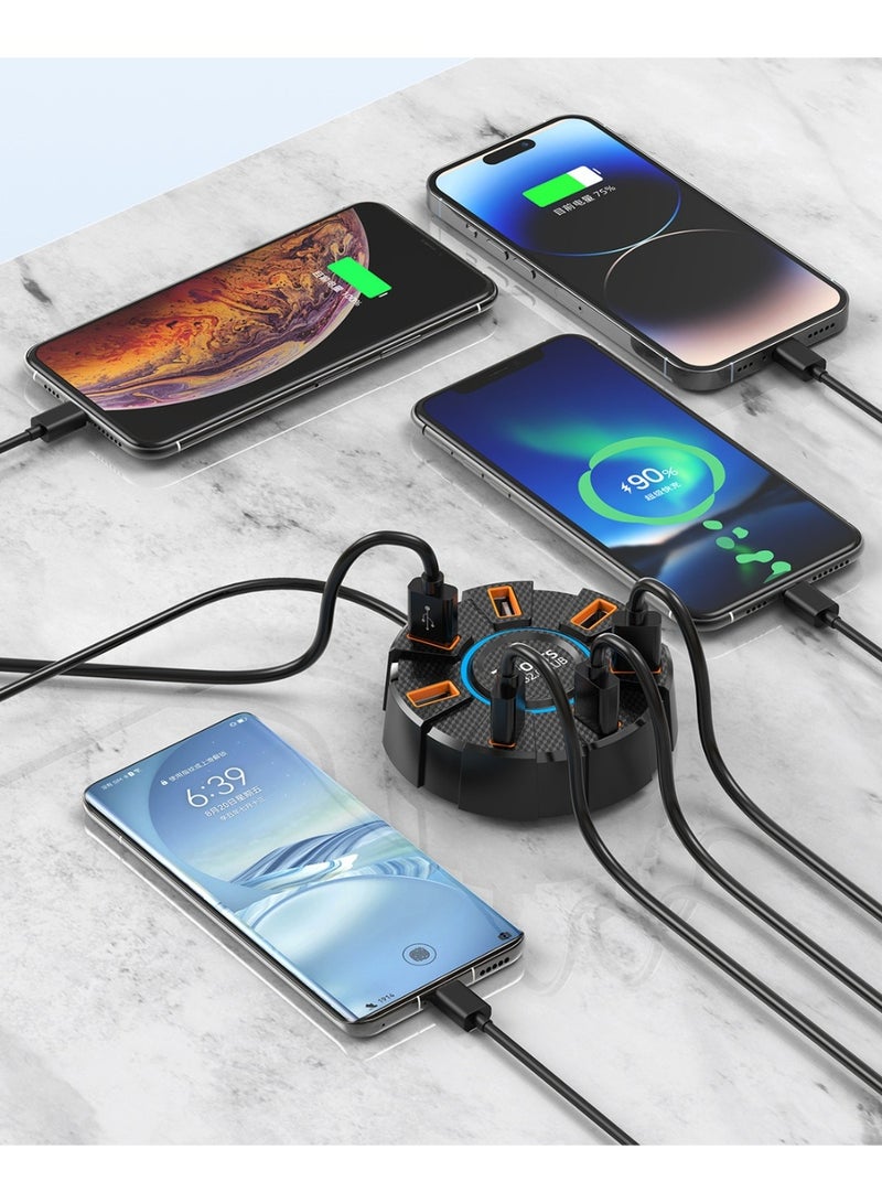 Yegni High-speed 7-port 2.0 hub for colorful ambient lighting one-to-seven port expansion dock with external power supply - Image 3