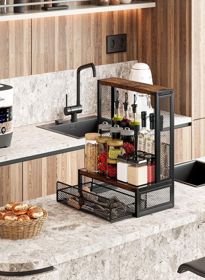 TQVAI Coffee Bar Organizer, Compatible for Original/Go/XL Model, Include Drip Mats, Countertop Coffee Station with Sliding Drawer for Flow Control Filter Cap Scoop, Black/Antique - Image 4
