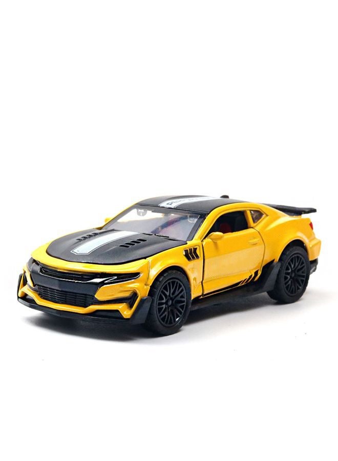 HALAMODO 1:36 Alloy Sports Car Model , Pull-Back Toy Car , Model Car for Kids Boy Girl Gift , Collectible Display ,Yellow/Black - Image 2