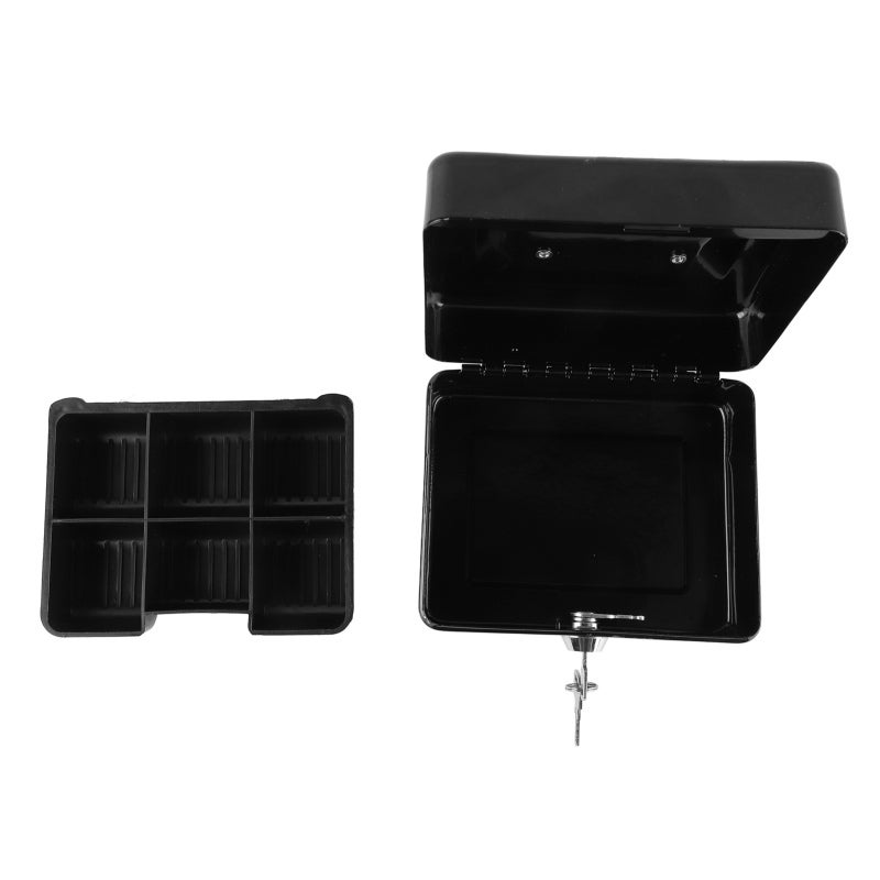 Metal Cash Box With 2 Keys Lock - Premium Metal Multipurpose Mini Safe for Home Car Kids Valuables Storage - Image 5
