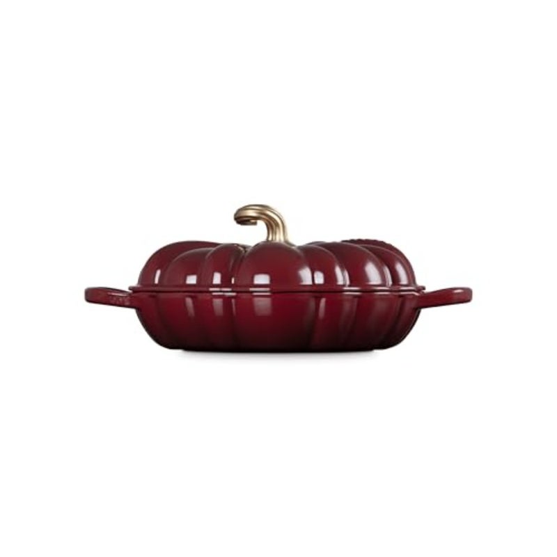 Enameled Cast Iron Figural Pumpkin Braiser for cooking, enameled cast iron, Rhone color, durable nonstick surface and even heat distribution - Image 4
