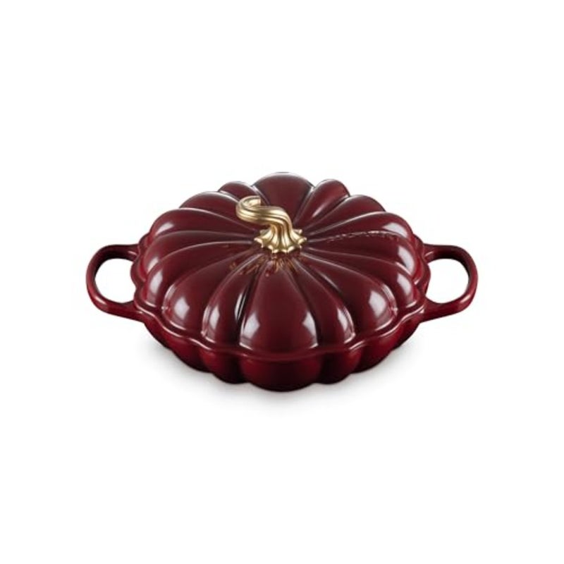 Enameled Cast Iron Figural Pumpkin Braiser for cooking, enameled cast iron, Rhone color, durable nonstick surface and even heat distribution - Image 1