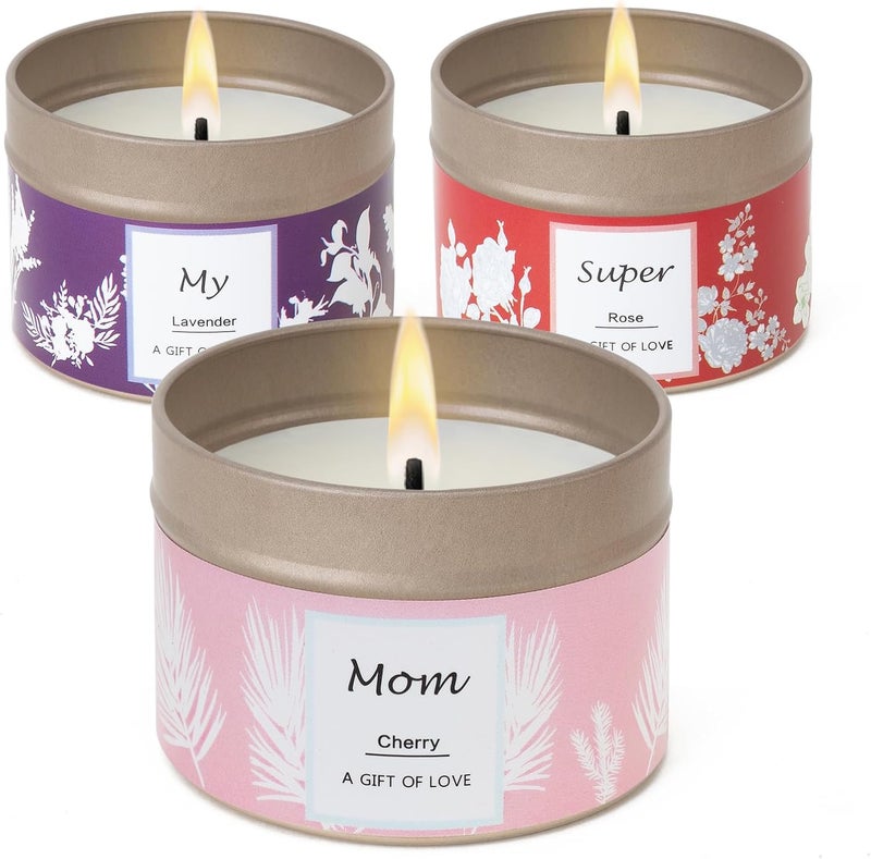 Scented Candles Gifts for Women, 3 Pack 2.6 oz Natural Soy Aromatherapy Candles for Women, Exquisite Candles Set Gift, Birthday Gifts for Women, Small Candle Gift for Thanksgiving, Christmas