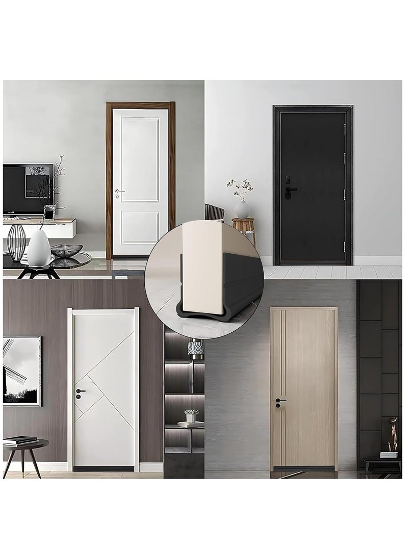 Under Door Draft Stopper, Door Gap Sweep Seal Strip Anti-Detachment Design Weather Stripping Noise Blocker with Strong Adhesive Door Insulation Guard Black - Image 4